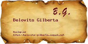 Belovits Gilberta névjegykártya